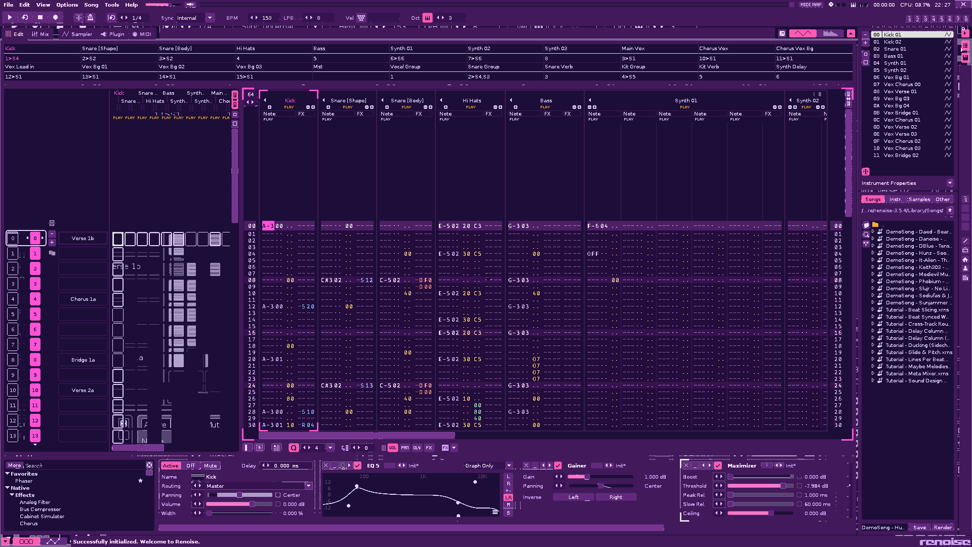 Pattern Editor preview of Lush