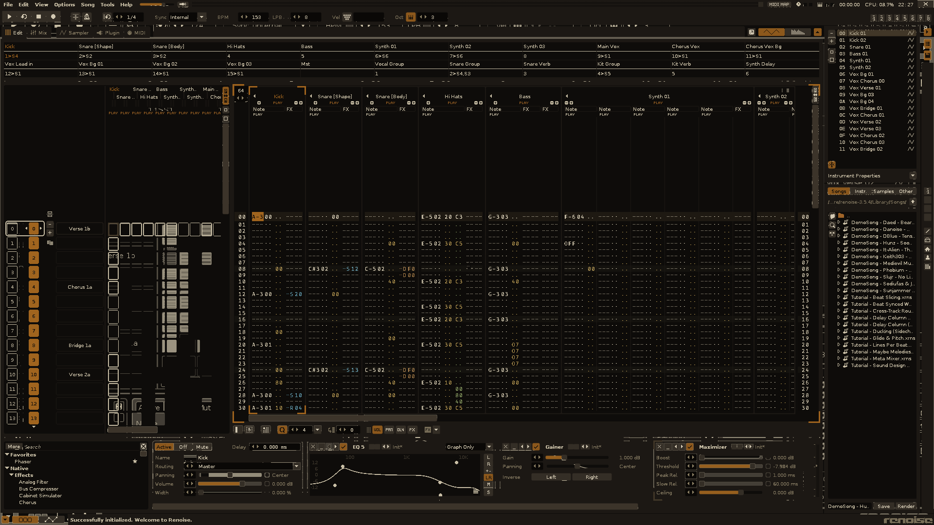 Pattern Editor preview of Operator