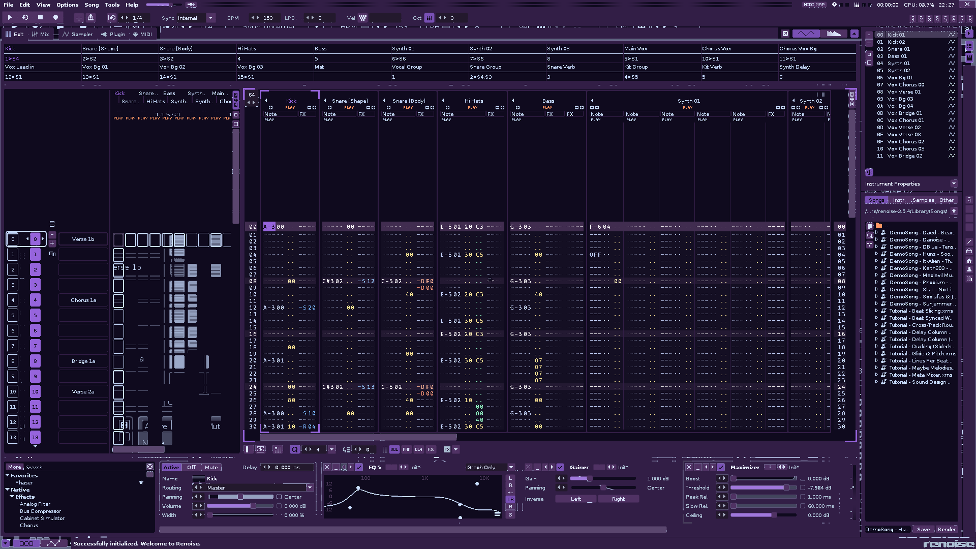 Pattern Editor preview of Synthpop